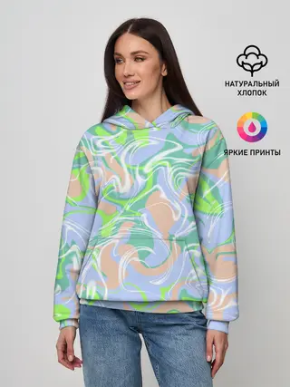 Женское худи / Разноцветные разводы красок