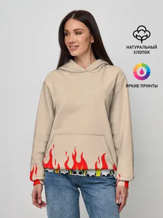 Женское худи / Черепа в Огне