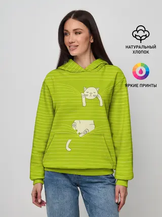 Женское худи / Котик запутался в нитках