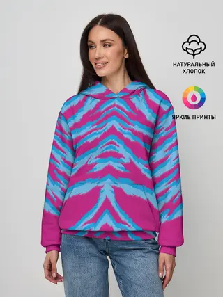 Женское худи / Неоновая шкура тигра