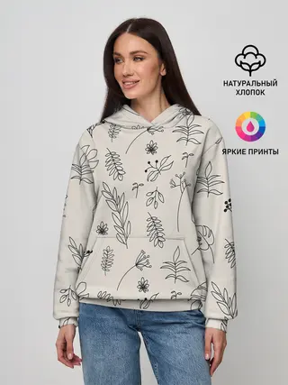 Женское худи / Цветы и листья
