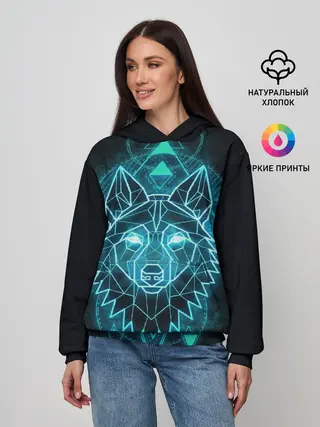 Женское худи / НЕОНОВЫЙ ВОЛК