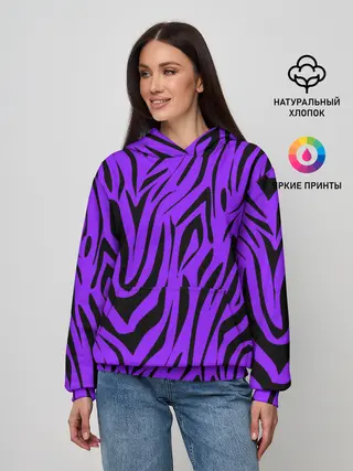 Женское худи / Абстрактный узор зебра