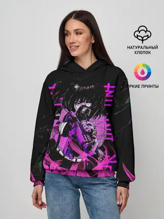 Женское худи / Аниме Девушка Киберпанк