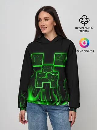 Женское худи / MINECRAFT TEXTURE FIRE