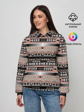 Женское худи / Полосатый этнический орнамент