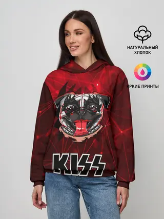 Женское худи / Собака в стиле KISS