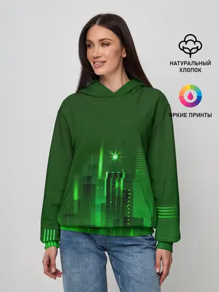 Женское худи / Зеленый город