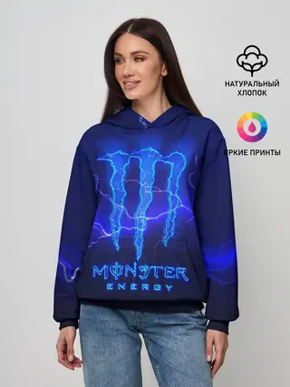 Женское худи / MONSTER ENERGY МОЛНИЯ