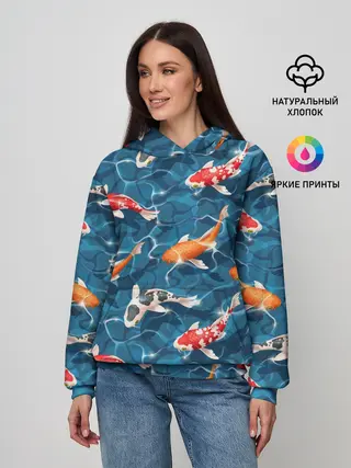 Женское худи / Японские карпы