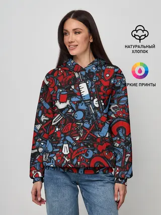 Женское худи / RedBlue stikers