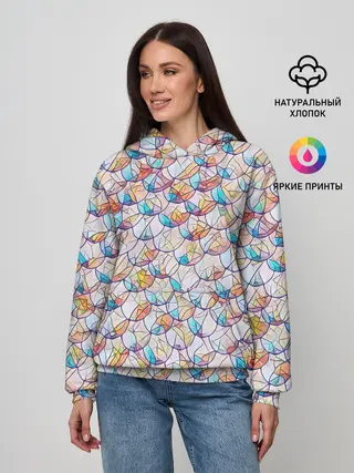 Женское худи / Разноцветная чешуя