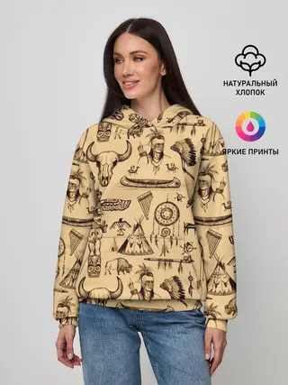 Женское худи / Индейский паттерн