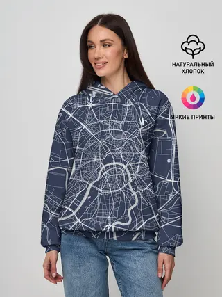Женское худи / Карта Москвы
