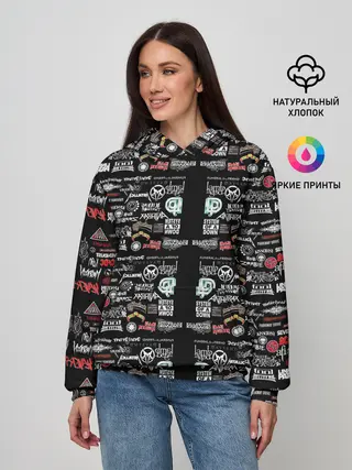 Женское худи / ЛОГОТИПЫ РОК ГРУПП