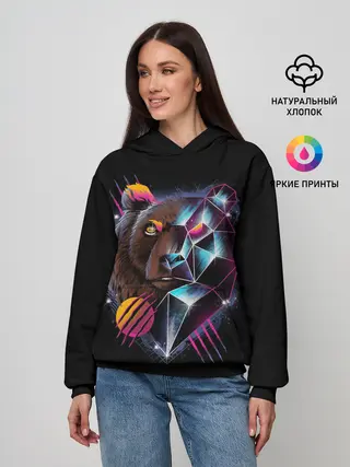 Женское худи / RETRO CYBER BEAR