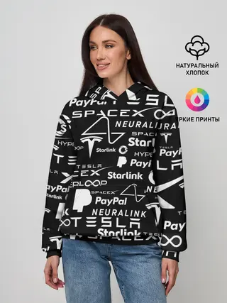 Женское худи / ЛОГОТИПЫ ПРОЕКТОВ ИЛОНА МАСКА.