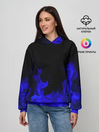 Женское худи / Синий Огонь