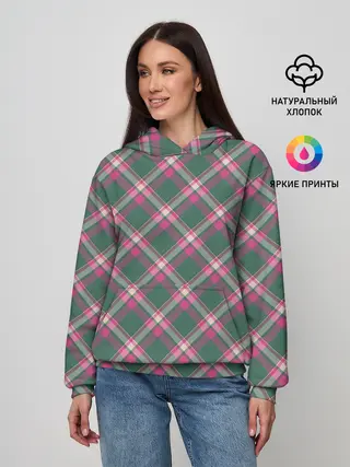 Женское худи / Клеточный узор