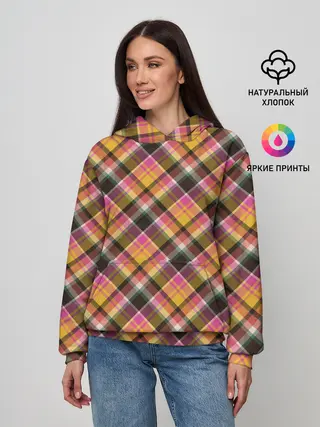 Женское худи / Клеточный узор
