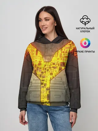 Женское худи / Неоновая внутренность 3D