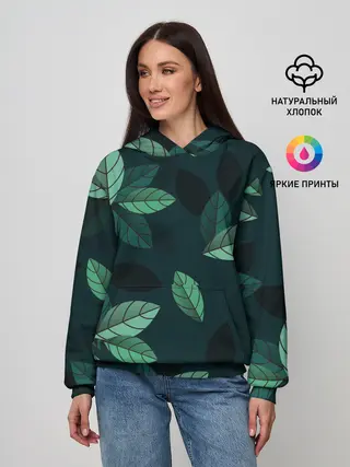 Женское худи / Текстура Листья