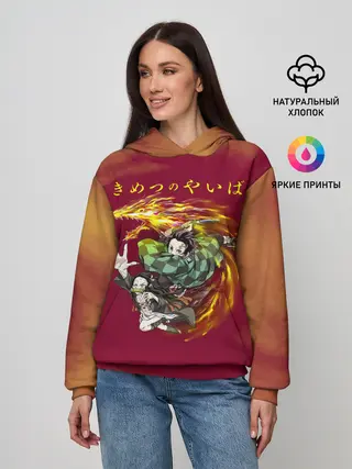 Женское худи / Танджиро и Незуко Камадо