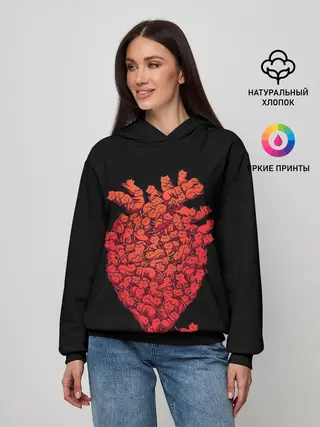 Женское худи / Сердце Из Котиков