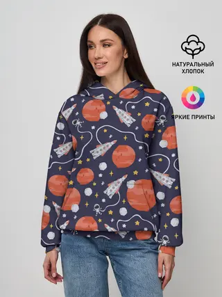 Женское худи / Корабли, планеты и спутники