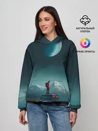Женское худи / Космос в горах