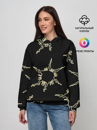 Женское худи / чёрное солнце