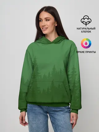 Женское худи / Зеленый Лес