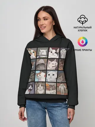 Женское худи / Коты и кошки