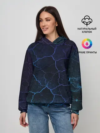 Женское худи / НЕОНОВЫЕ ТРЕЩИНЫ | NEON CRACKS