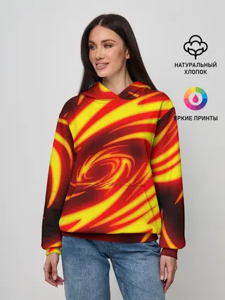 Женское худи / ОГНЕННЫЕ ВОЛНЫ | FIRE STRIPES