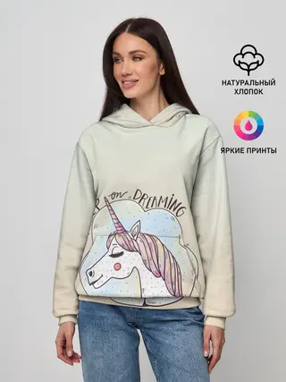Женское худи / мечтай единорог