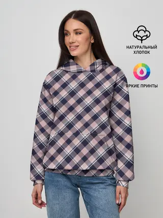 Женское худи / Клеточный узор