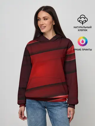 Женское худи / 3D red Абстрактные линии