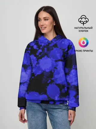 Женское худи / Синие Кляксы
