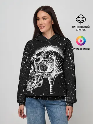 Женское худи / Череп Зверь и Брызги