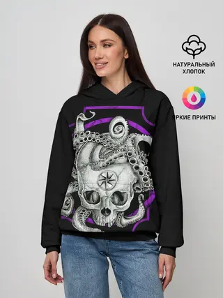 Женское худи / Череп и Осьминог