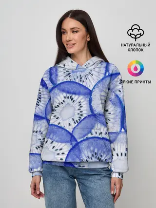 Женское худи / Синий Киви