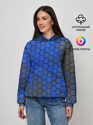 Женское худи / Синие Соты