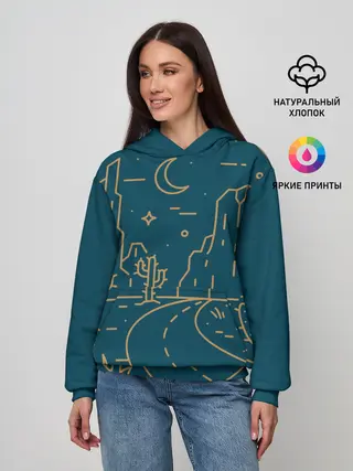 Женское худи / КОСМИЧЕСКИЙ ПЕЙЗАЖ. ЗЕМЛЯ