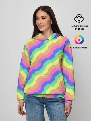 Женское худи / Радужные волны