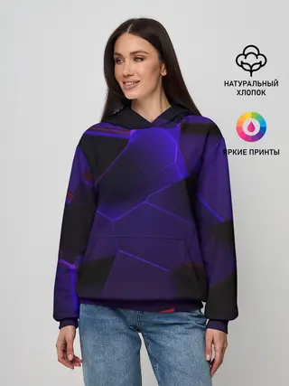 Женское худи / СИНИЕ ПЛИТЫ 3D