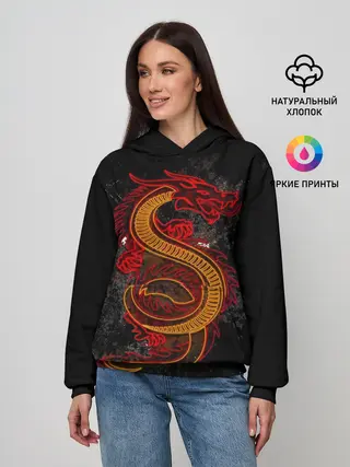 Женское худи / НЕОНОВЫЙ ДРАКОН, 3d