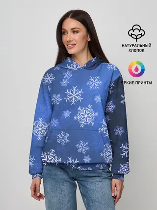 Женское худи / Снежинки.