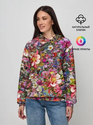 Женское худи / Разные цветы