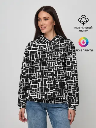 Женское худи / Геометрия ЧБ.Black & white